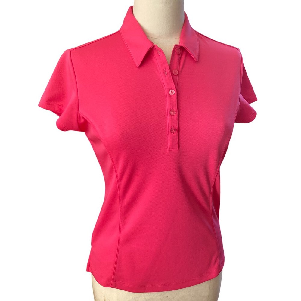 Grand Slam Pique Knit Golf Polo Hot Pink AirFlow Technology Tennis Preppy-S